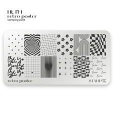 Adore Stamping Plate ”STAMP IT” ‐ ”retro poster”