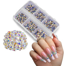 Cyrkonie Nail Diamond, kryształki, mix, silver