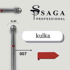 SAGA Professional Frez kulka czerwona 4mm, 007
