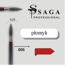 SAGA Professional Frez Diamentowy Plłomyk 2,3 mm czerwony 005