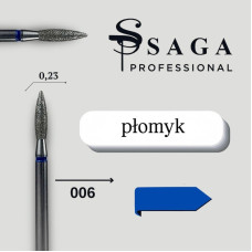 SAGA Professional Frez Diamentowy Płomyk 2,3 mm niebieski 006