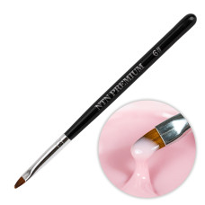 Pędzelek do żelu czarny opalizujący owalny NTN Premium rozmiar 6