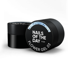 NAILSOFTHEDAY Build gel Flower 03 - niebieski żel budujący z kwiatami, 15 ml