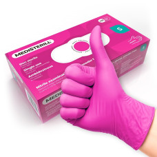Rękawice diagnostyczne nitrylowe MediSterill Magenta S-100szt.