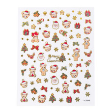 Naklejki świąteczne gold stamping 7,2 x 9,2 cm model 3556