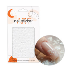 Naklejki do paznokci F926 white Naklejki do paznokci F926 white